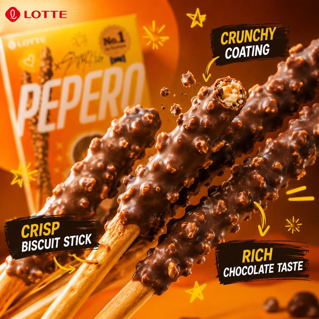 Lotte Пеперо Хрустящие Шоколадные Бисквитные Палочки 39г Версия Мальчиковой Группы Случайная Отправка