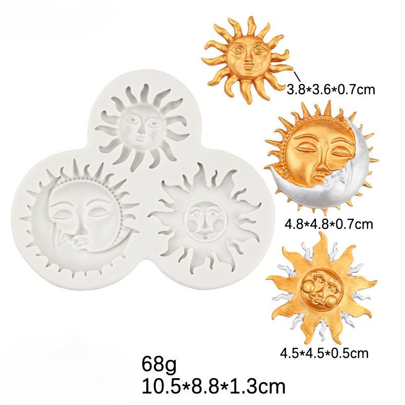 Силиконовая форма для мастики Солнце Луна Лицо DIY Инструмент для украшения торта Сахарная паста Шоколад Глина Форма для гампасты Инструмент для выпечки кексов
