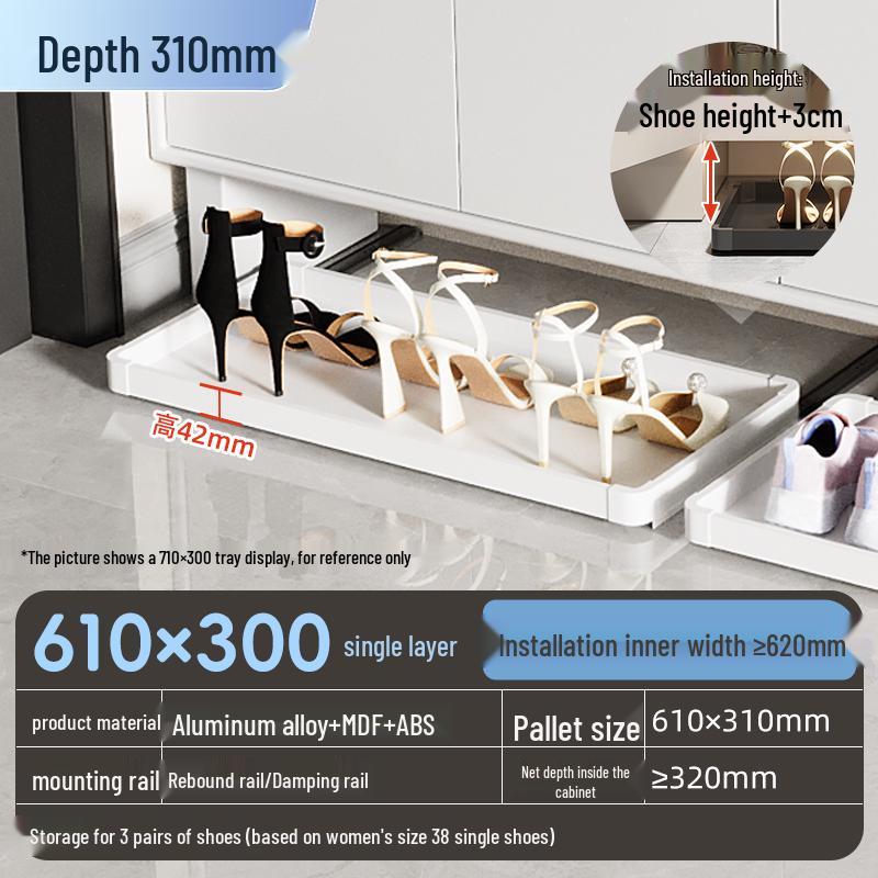 Шкаф для обуви с выдвижным ящиком и направляющими для прихожей