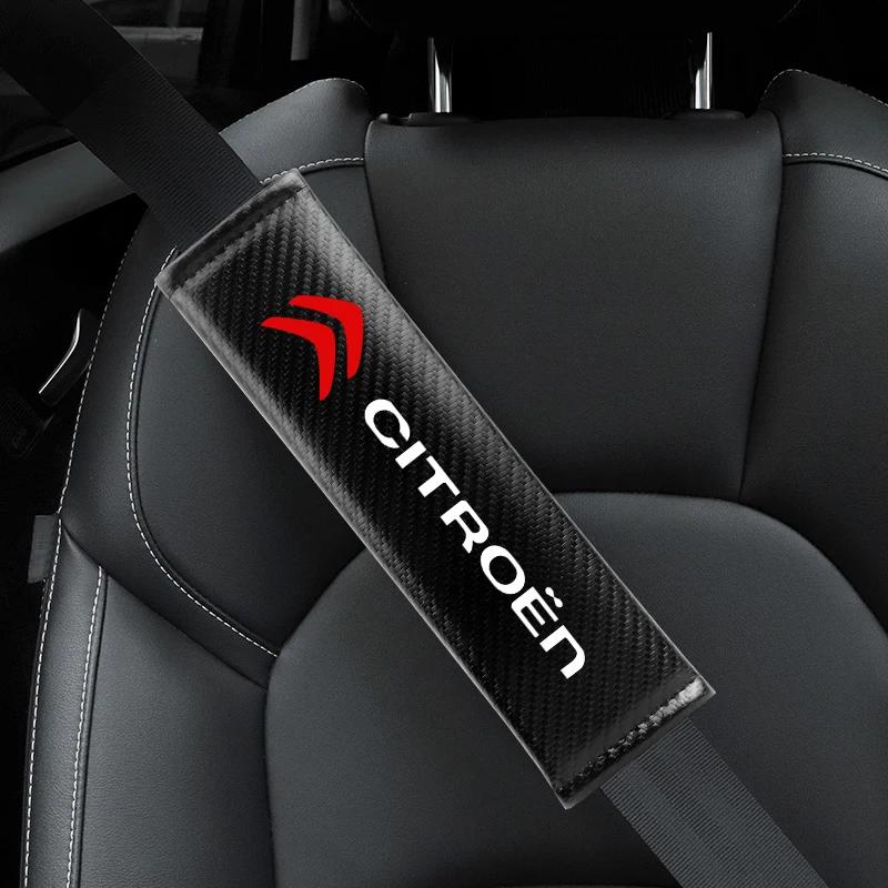 AVG2  for Citroen C4 C3 C5 C1 C2 Berlingo C-Elysee C4-Picasso C4-Aircross Carbon fiber Car Seat belt Cover Protective Pad Accessories