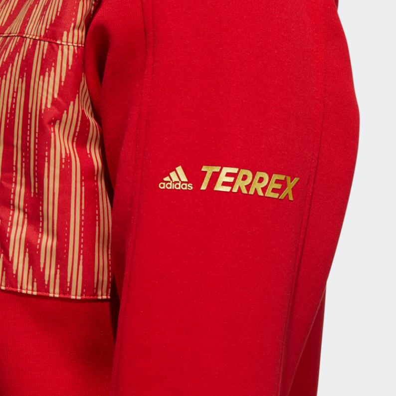 adidas Китайская новогодняя стеганая куртка женская верхняя одежда красная HE7315