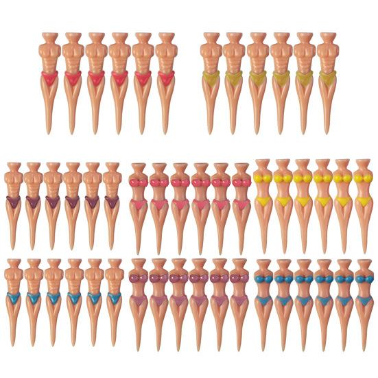 6 шт. футболок для гольфа, разноцветные бикини-футболки для гольфа, пластиковые телесные футболки для гольфа с изображением человека