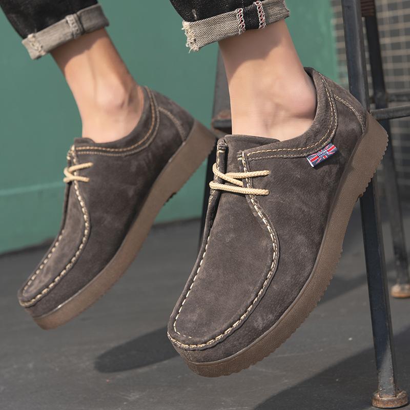 Модные мужские классические повседневные туфли в стиле ретро на шнуровке из высококачественной коровьей замши, мужские удобные туфли на плоской подошве для вождения, мужские оксфорды для активного отдыха
