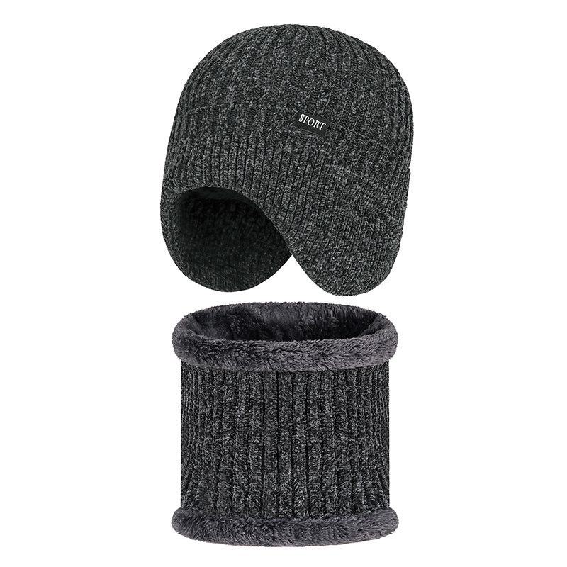 Зимняя шапка и наушники из синели: Ветрозащитная, плотная, теплая вязаная шапка для велоспорта для мужчин и женщин.