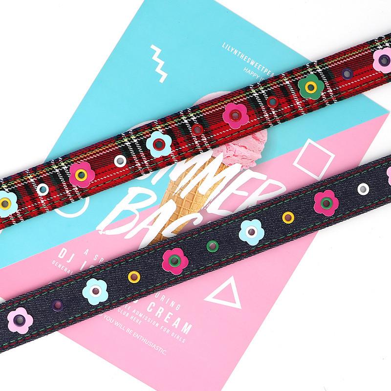 Fashion Ladies Flower Pattern Pu Leather Belt With Metal Buckle For Casual Jeans Wear