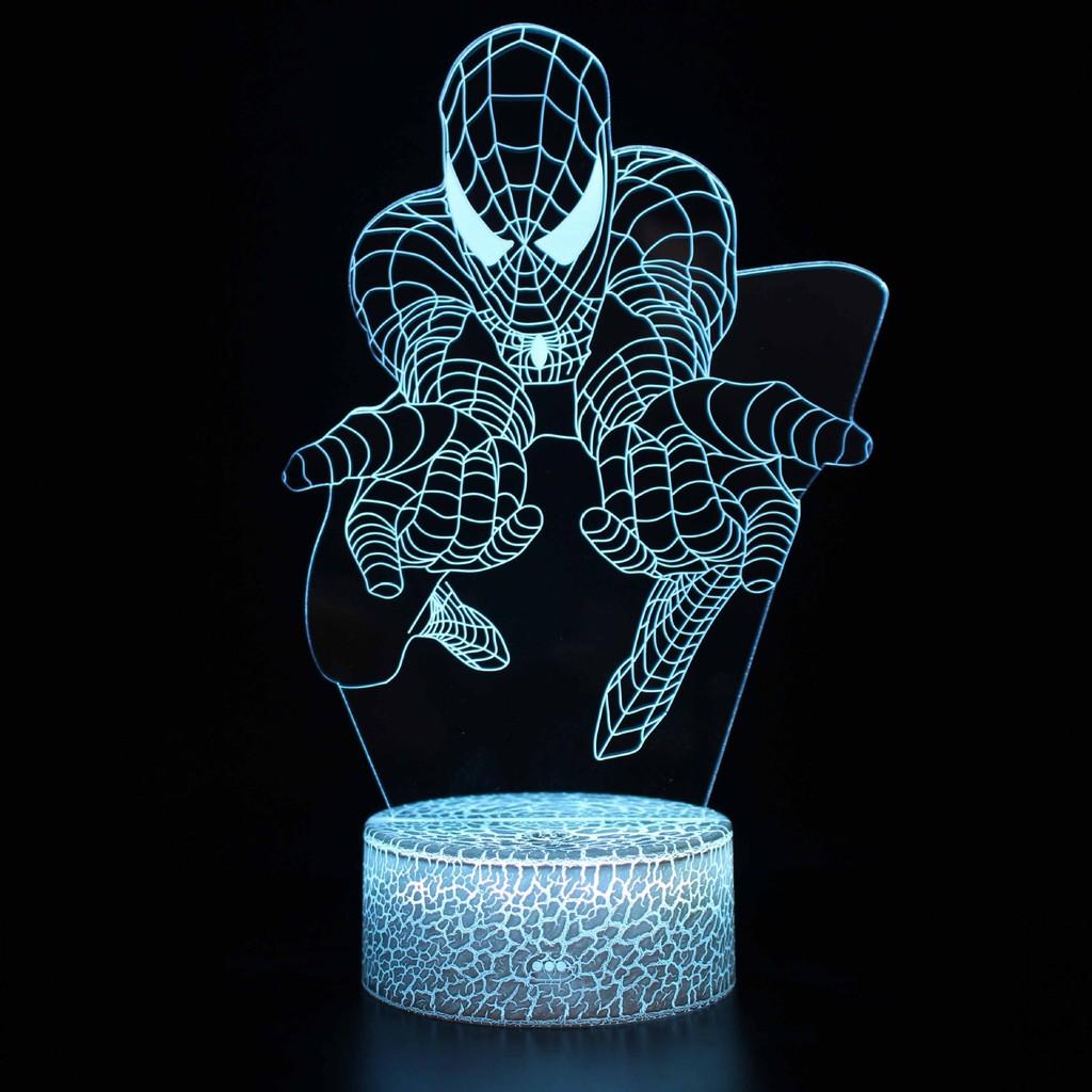 Spider-man 3d Led Night Light Modern Home Bedroom Decoration With Remote Control
