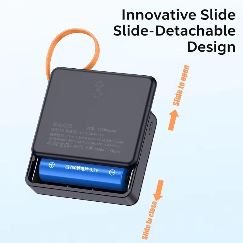 Корпус Power Bank 22,5 Вт Быстрая Зарядка 2x21700 Без Пайки DIY Батарейный Ящик USB Type C QC3.0 Корпус Зарядный Кабель