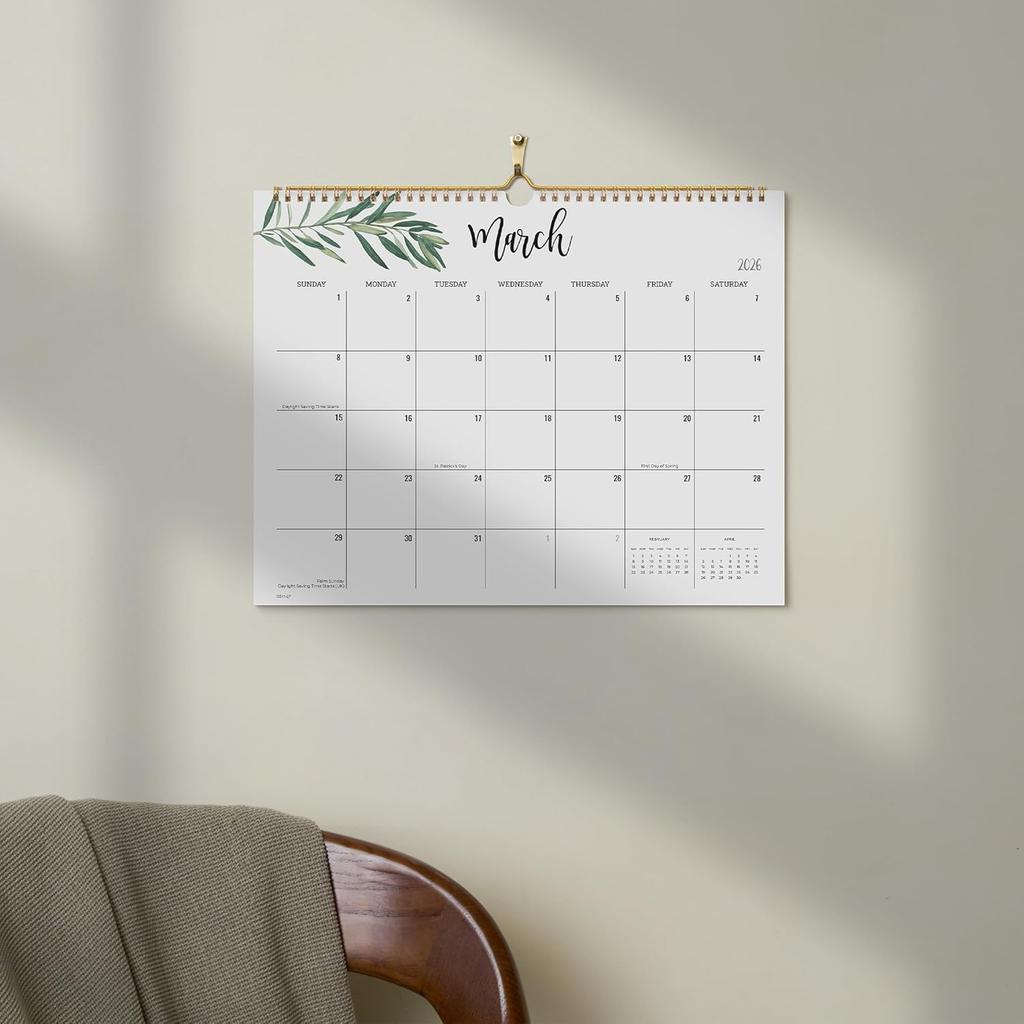 2026 Wall Calendar, Cabbrix Monthly Wall Calendar 2026 Runs from January 2026 to December 2026, Wirebound,15 x 12 Inches