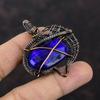 Faceted Blue Sapphire Pendant Copper Wire Wrapped Pendant Gemstone Pendant Handmade Copper Jewelry Engagement Gift Amazing Wire Wrap Jewelry