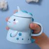 Unicorn Ceramic Water Cup Dinosaur Shaped Mug with Cover Spoon Creative Hand Painted Cartoon Super Cute Super Cute Personality