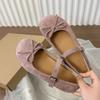 French Bow Sweet Ballet Shoes Women's 2025 Spring and Summer New Soft Sole with Skirt Jk Mary Jane Small Leather Shoes