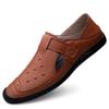Luxury Brand Genuine Leather Men Sandals Moccasins Men Business Dress Sandals Handmade Leather Shoes Men Sandalias