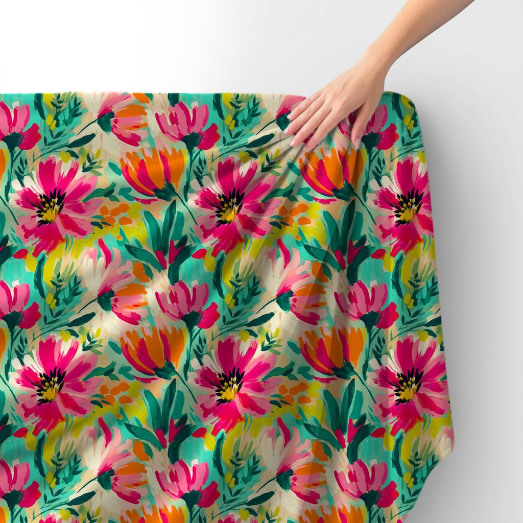 Royal Samt Stoff Polyester Zum Nähen - Motiv Blumen - Rdx2707