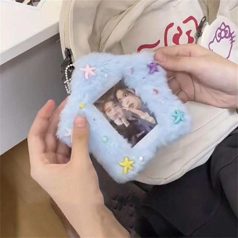 Плюшевый держатель для фотокарточек Star Bus Card Holder Kawaii Idol рукав для карты Корейский стиль Мультяшный чехол для фотокарты