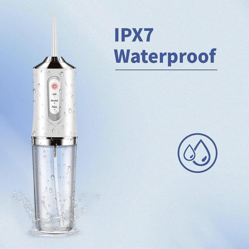 Портативный ирригатор для полости рта, перезаряжаемый через USB, зубная нить с водяной струей, зубочистка, 4 насадки, 230 мл, 3 режима, массаж десен