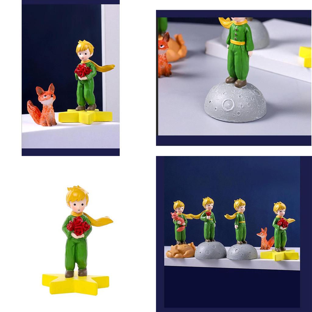 Top Quality Resin Crafts Little Prince Fox Cake Baking Eternal Flower Mini Ornaments Wholesale