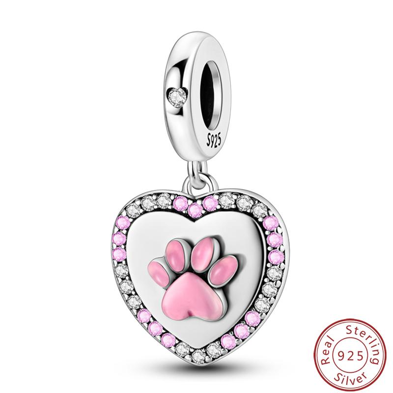 Милая серия «Кошка и собака» Медные шармы «Луна», «Бабочка», «Отпечаток лапы» 3 мм Сделай сам Изготовление изящных ювелирных изделий Подарки