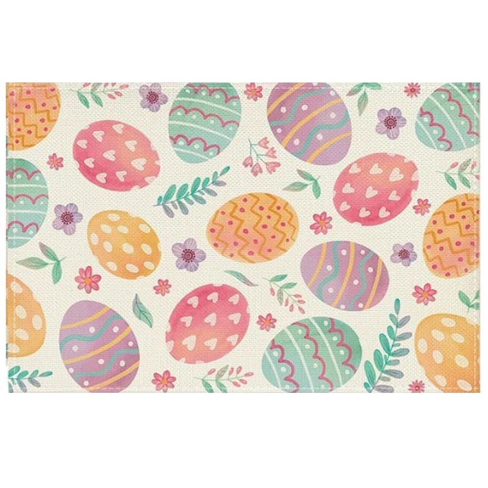 Пасхальный набор из 1/4 салфеток под приборы с рисунком кролика-моркови в стиле «Буффало», 30 x 45 см, весенние банкетные салфетки, моющиеся салфетки под приборы, украшение для кухонной вечеринки