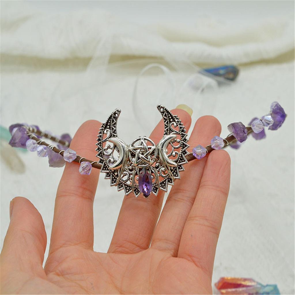 Готический хрустальный обруч для ведьмы на вечеринку, обруч для волос, хрустальный костюм для ролевых игр на Хэллоуин, головной убор для выпускного вечера, вечеринки в прямом эфире