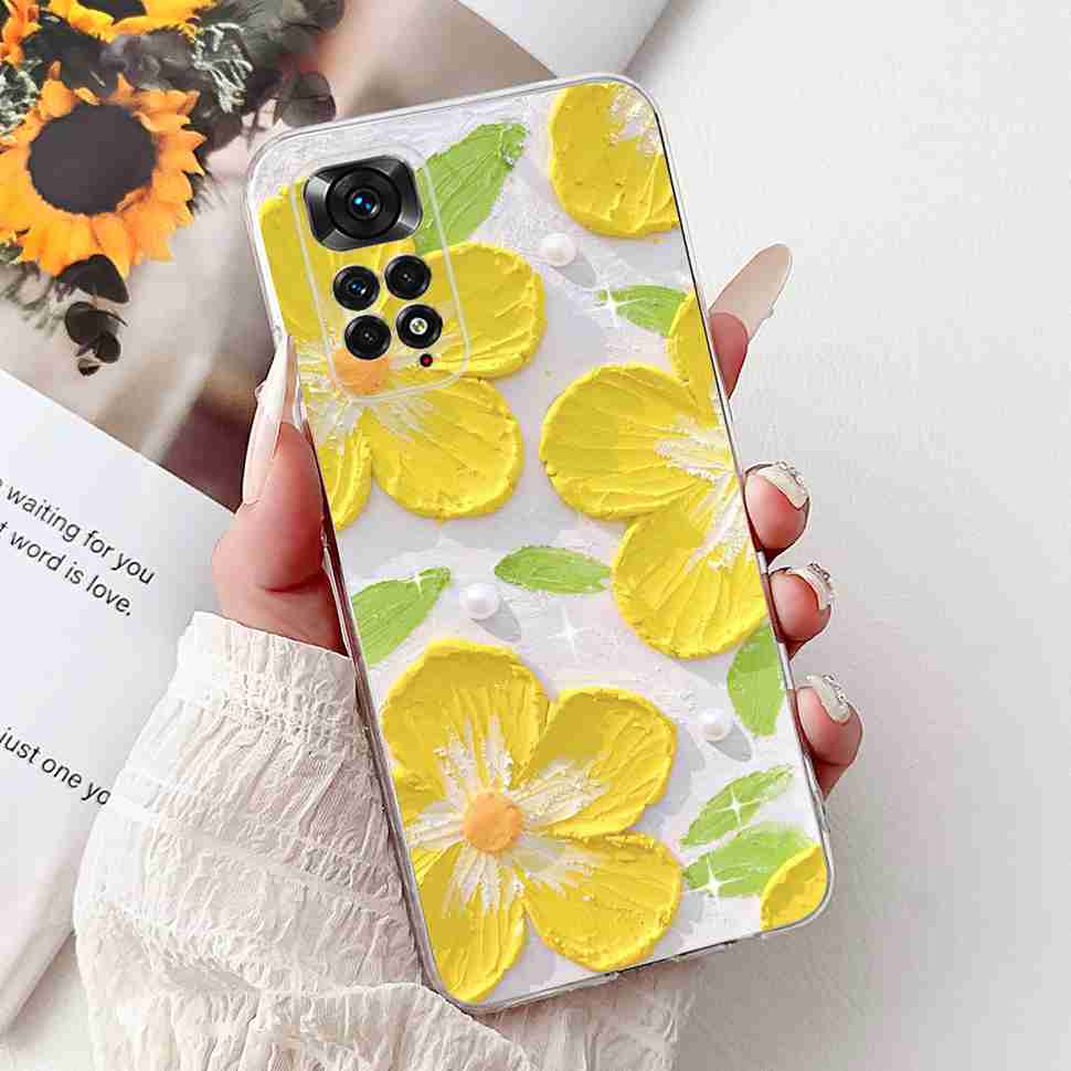 Чехол с ярким цветком для Xiaomi Redmi Note 11 4G, силиконовый, мягкий, ударопрочный задний чехол для Redmi Note 11S Note11s Note11 4G