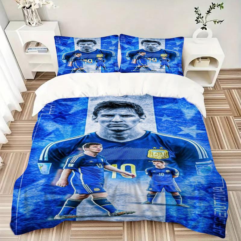 Argentina Soccer Legend Print 3Pcs Bedding Setduvet Cover With 2 Bedropillowcase Home Birthday Gift