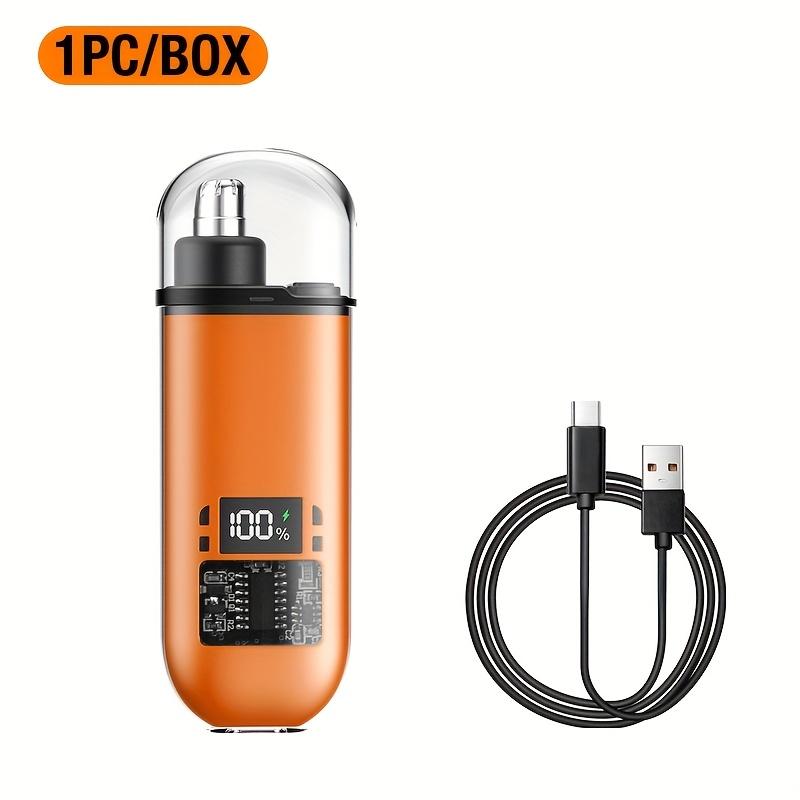 A Mini Portable and Stylish Electric Nose Hair Trimmer with USB Charging Function and Digital Display for Nose Care and Cleaning