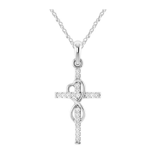 Женское ожерелье с подвеской-крестом с восьмеркой, регулируемая длина, полированный сплав, день рождения