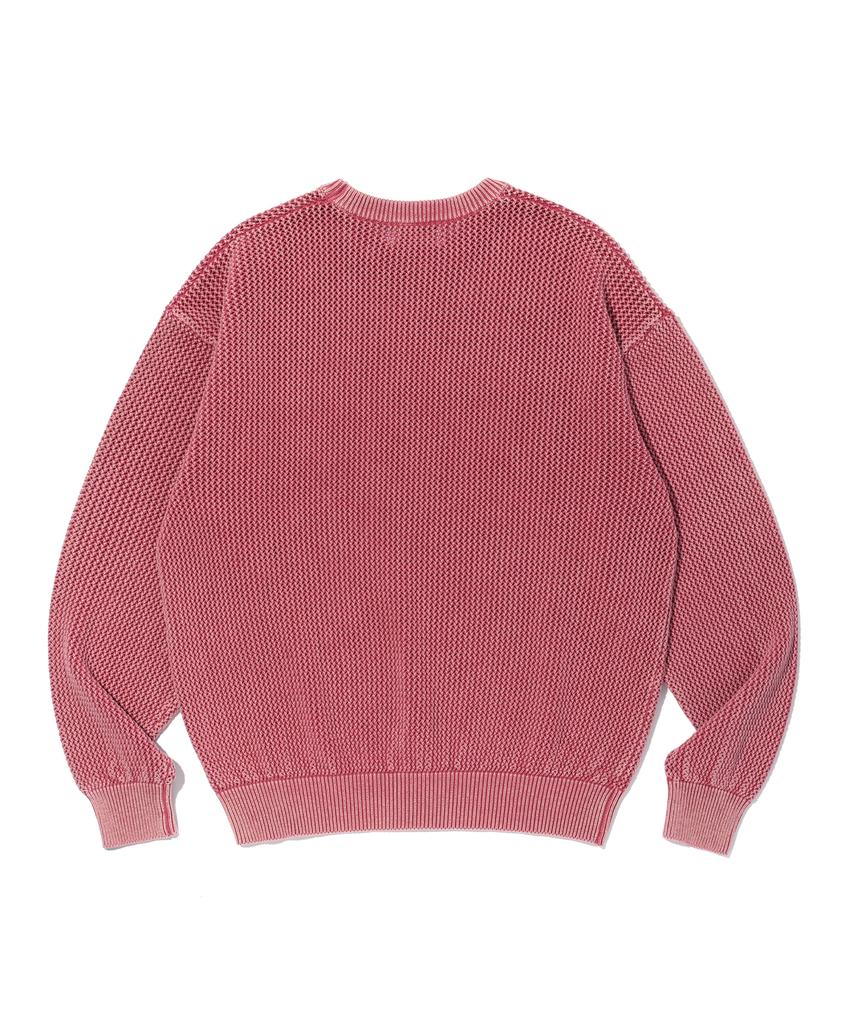 CRITIC Wormhole Logo Natural Dyeing Mesh Knit Pink