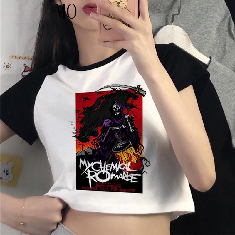 My Chemical Romance Mcr Dead новая футболка черная с коротким рукавом Parade Punk Emo Rock летние футболки повседневная укороченная футболка одежда