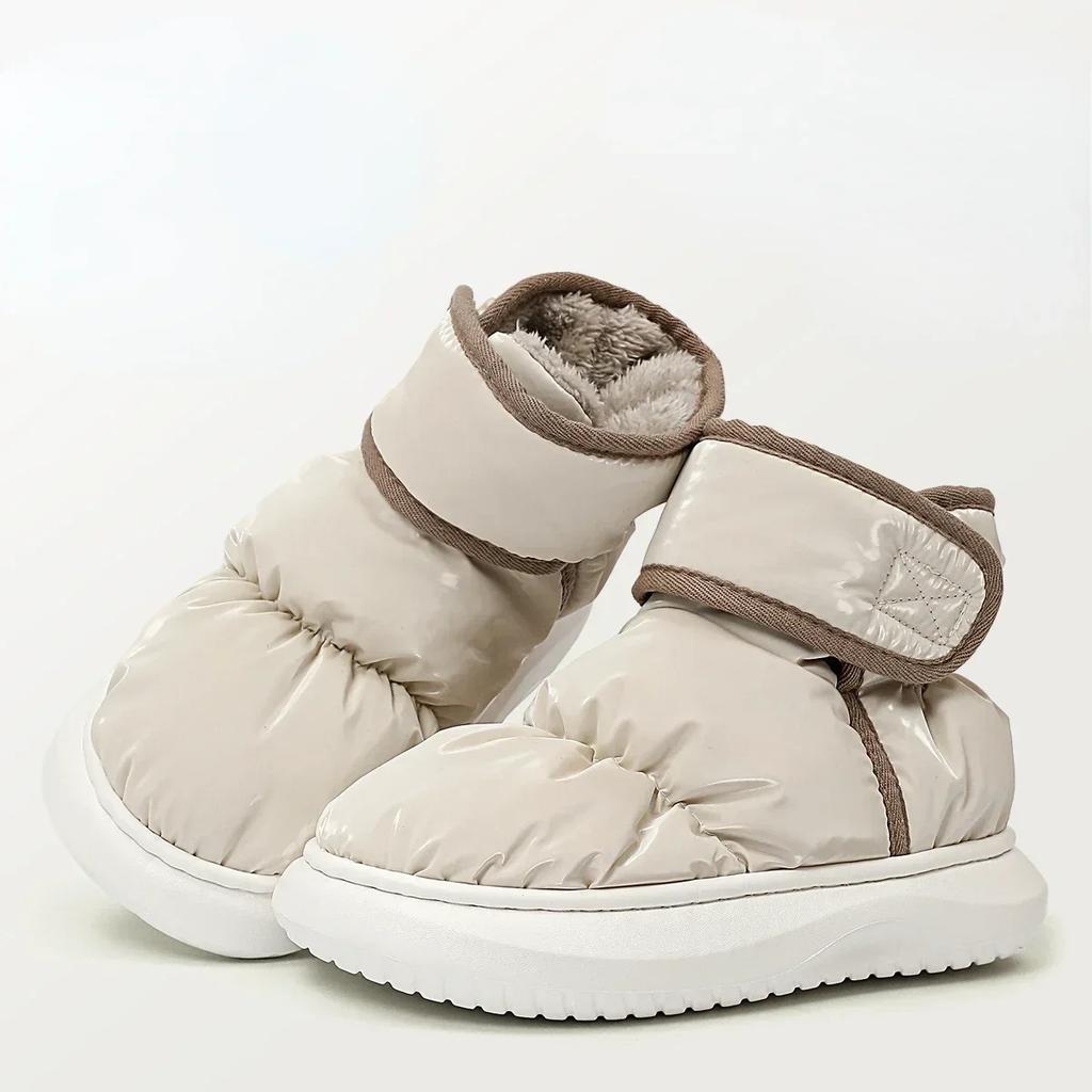 Fashion Winter Warm Thicken Plush Waterproof Snow Boots Women Non Slip Thick Bottom Cotton Padded Ankle Boots Outdoor Woman Shoes 2024