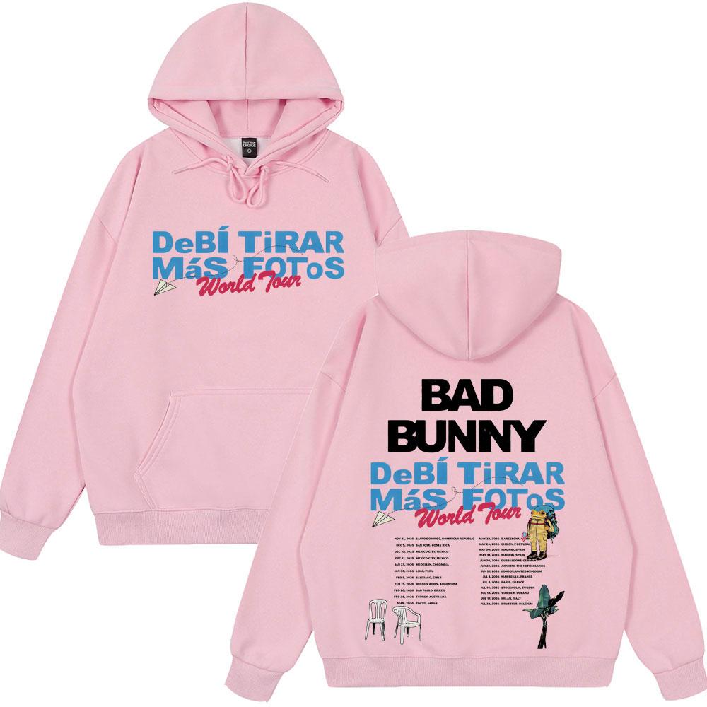 Rapper Bad Bunny DeBi TiRAR MaS FOToS DTMF World Tour Vintage Hoodie New Style Women Couple Winter Wear Harajuku Sweatshirt Tops