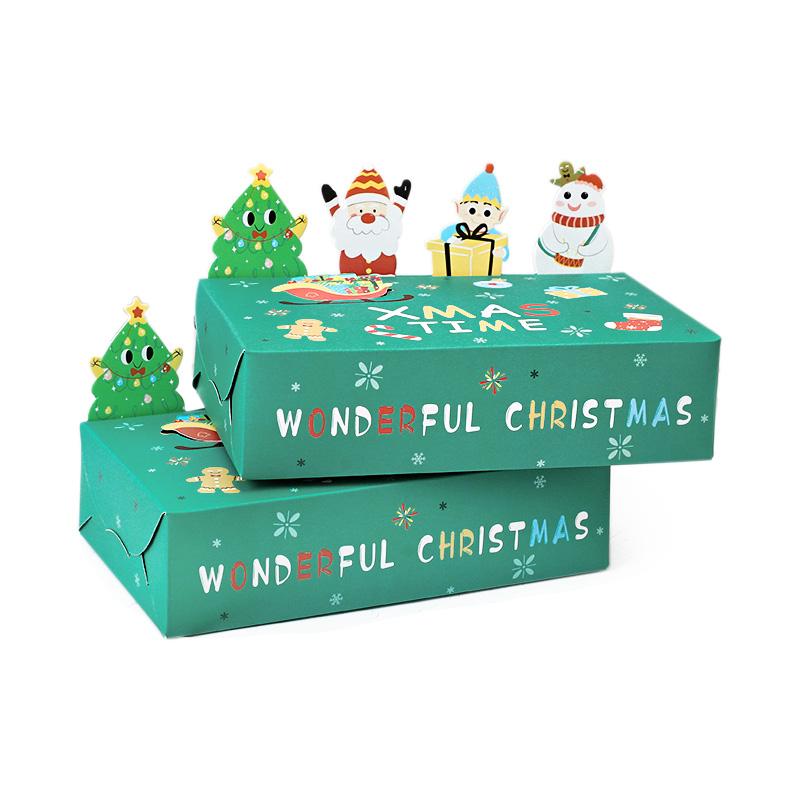 5/10Pcs Cartoon Christmas Candy Gift Box Kraft Paper Cookie Packaging Box 2026 Christmas Party Decor Xmas Navidad New Year 2026
