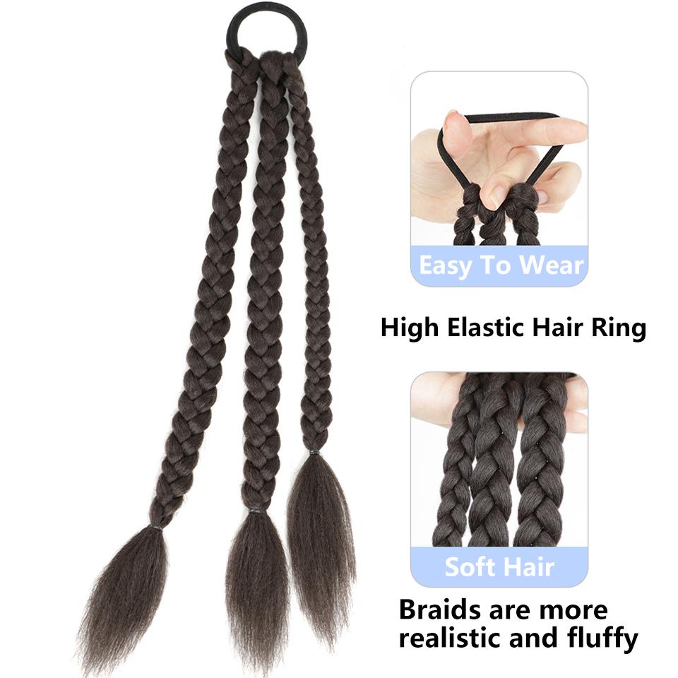 LUPU Синтетические боксерские косы, хвост для женщин, эластичная веревка для кос, резинка, аксессуары для волос, термостойкие накладные волосы