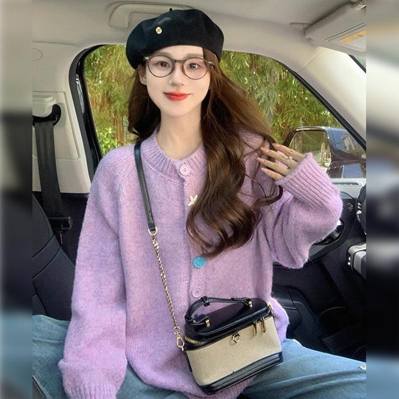 Свободный ленивый ветер женский свитер куртка осенняя одежда новый маленький вязаный кардиган женский высококлассный топ