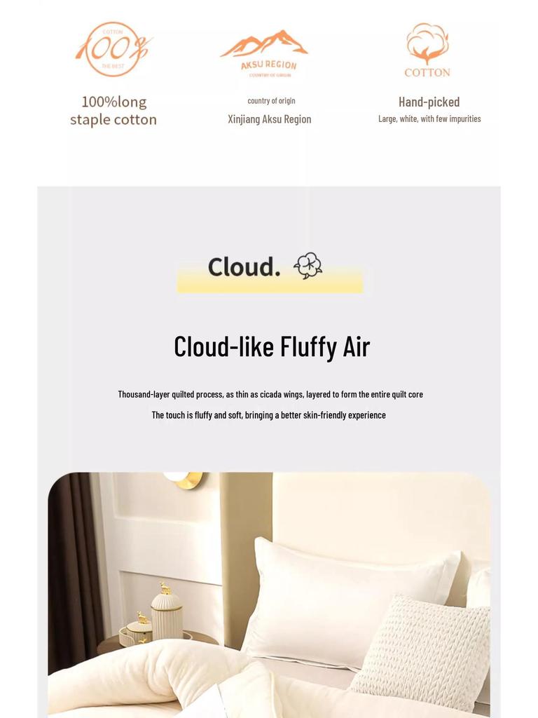 Утолщенное зимнее одеяло из чистого хлопка - Теплое хлопковое одеяло