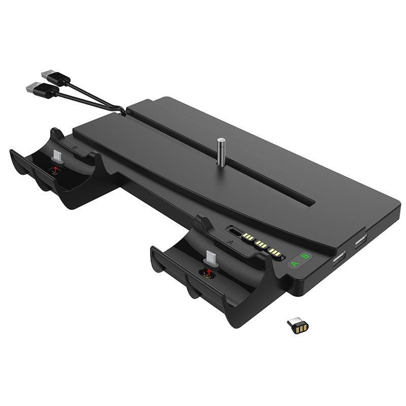 Вертикальная подставка 2-в-1 для консолей PS5 DE/UHD Двойная зарядная станция для контроллеров PS5