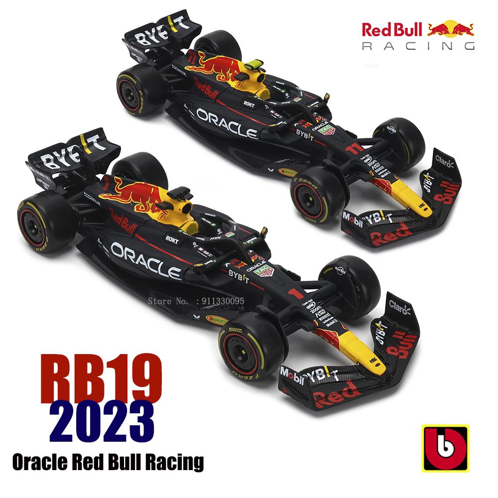 Ббураго 1:43-кратный чемпион Формулы-1 Red Bull Racing Tag Heuer Rb19 #1 Ферстаппен #11 Перес Металлическая машина Литая модель Игрушка Коллекционная