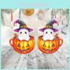 Halloween Themed Ghost Pumpkin Pot Pattern Women Acrylic Earrings For Summer