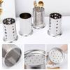 Stainless Steel Cutlery Round Cage Chopsticks Tube Shovel Spoon Bucket Knife Fork Tableware Organizer Kitchen Storage Accessory
