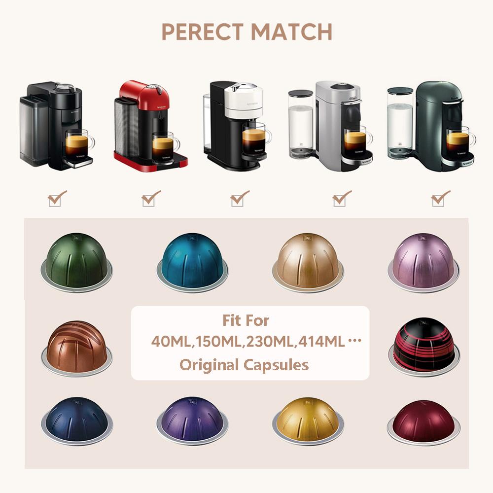 Для Nespresso Vertuo Next Vertuoline Многоразовая капсула Заполняемый кофейный фильтр-капсула с одноразовыми алюминиевыми крышками-наклейками