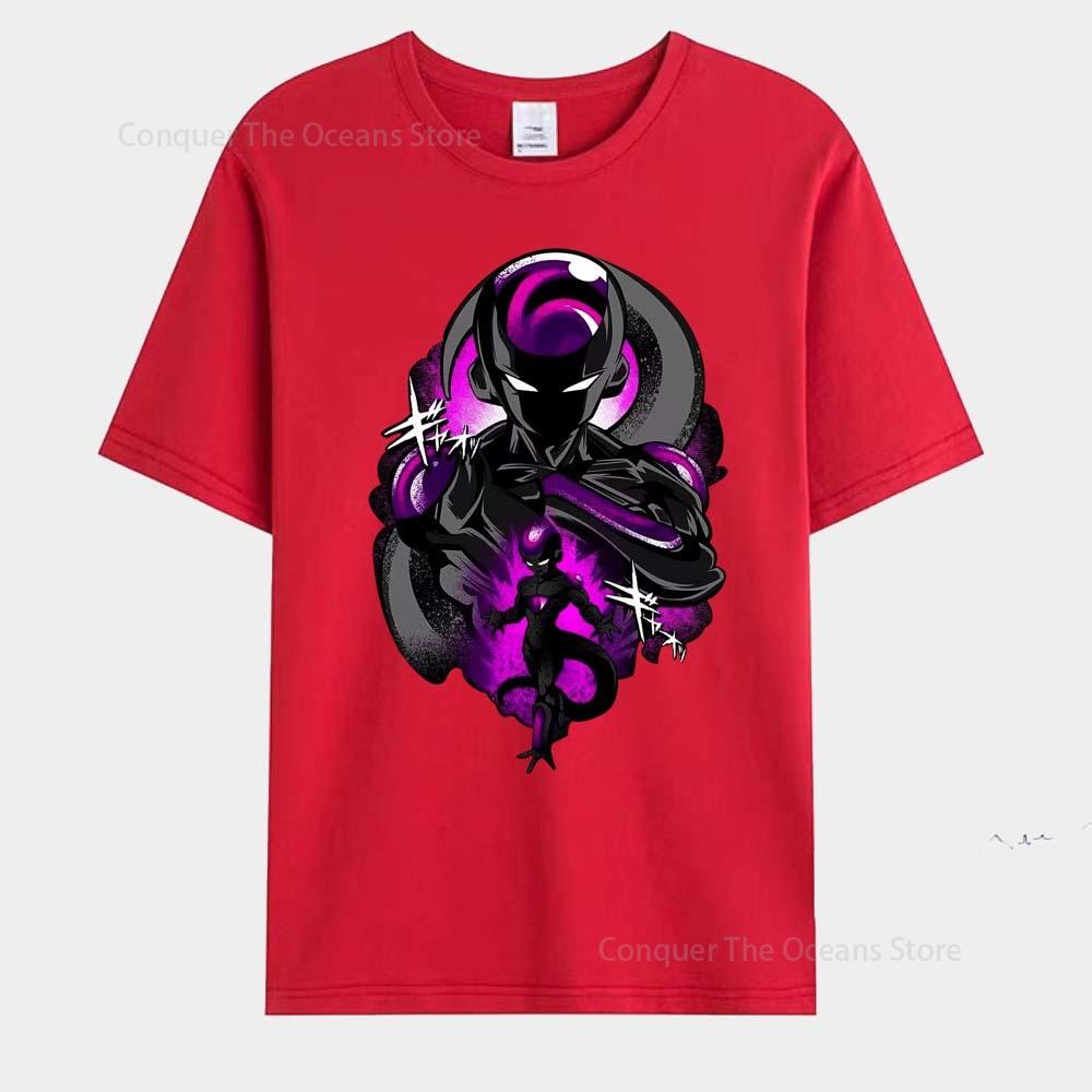Japanese Anime Frieza Printed Men's T-Shirt Goku Short Sleeves CosplayT-Shirt Summer Casual Tees Streetwear O-neck Men's Tops