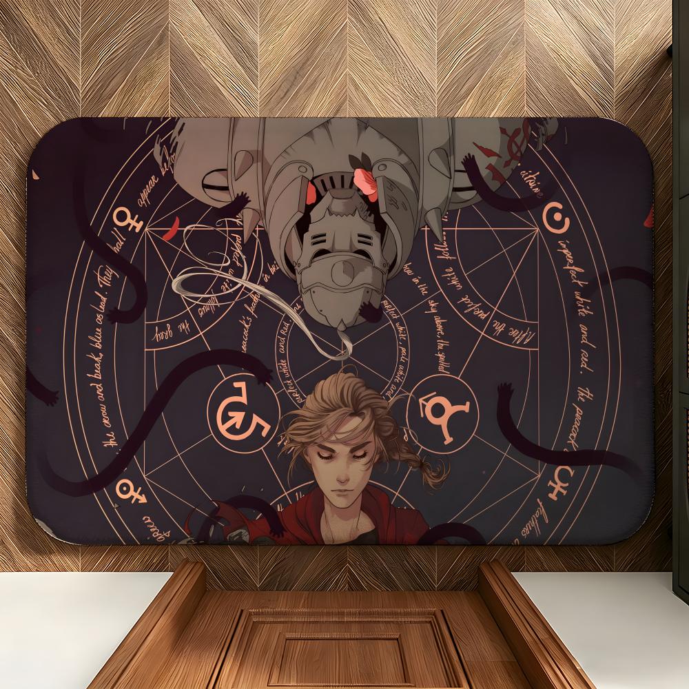 Anime F-FMA:B-b Floor Mat Soft Flannel Floor Mat Suitable for Entryways, Living Rooms, Bedrooms, and Bathrooms