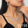 Luxury Diamond Necklace Earrings Set Party Wedding Dress Dinner Accessories Sexy Rhinestone Necklace Earrings Chain for Girls