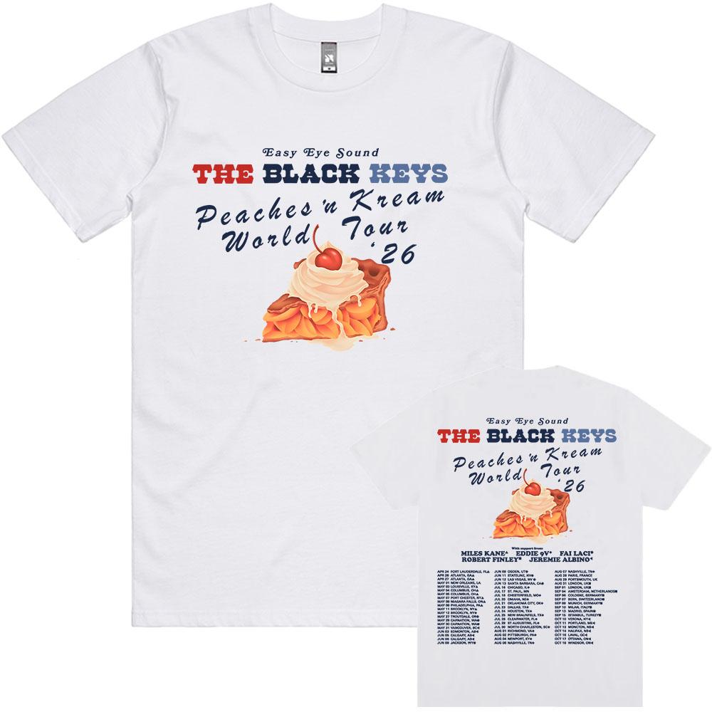 PEACHES 'N KREAM МИРОВОЙ ТУР 2026 Футболка THE BLACK KEYS Футболки Мода Группы Летние Хлопковые С Коротким Рукавом Женская Мужская Одежда