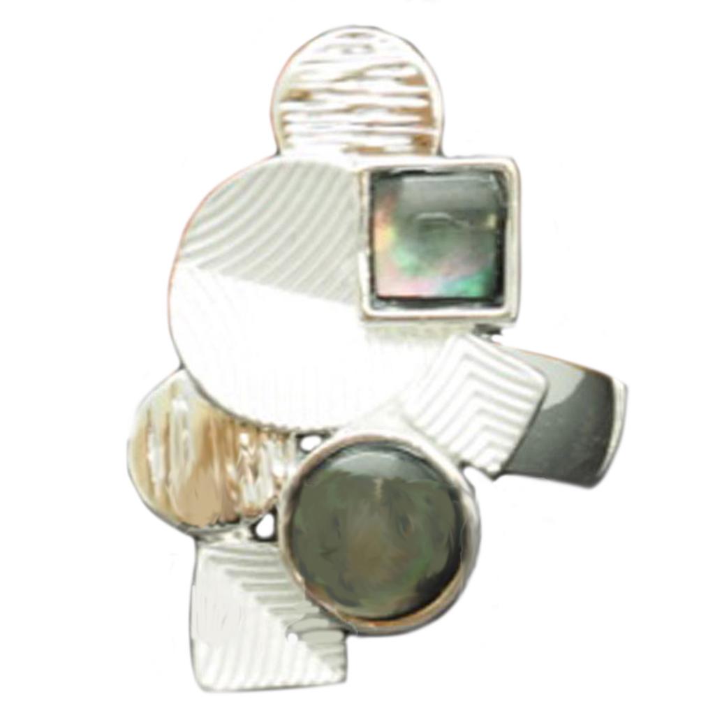 Les Trésors De Lily [Q8790] - Дизайнерское кольцо "Акапулько" серебро с перламутром - 28х23 м