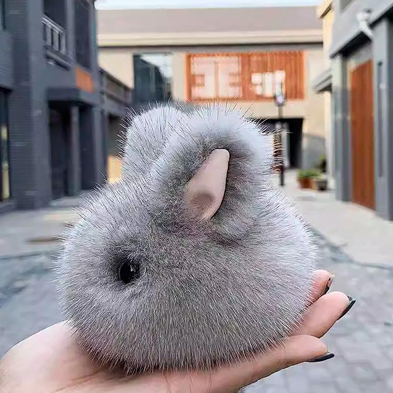 Имитация меха кролика, мини-сумка с кроликом, подвеска, брелок с кроликом для автомобиля, аксессуары для ключей