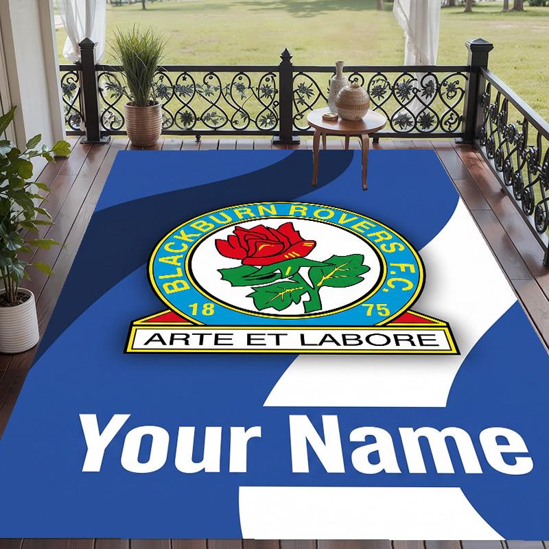 Custom Text Printed Rug Blackburn Rovers Football Non Slip Floor Carpet For Home Room Decor