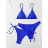 Разноцветный однотонный раздельный купальник, комплект из трех частей, европейский и американский модный купальник-бикини для женщин