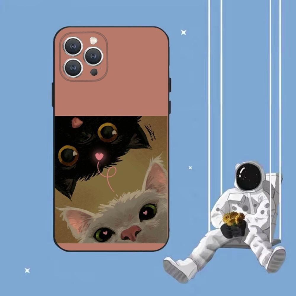 Милый Смешной Мем Кот Чехол для Телефона Для iPhone 16,15,14,13,12,Pro,Max,11,7,8,Plus,XR,XS Max Ударопрочный Силиконовый Мягкий Чехол