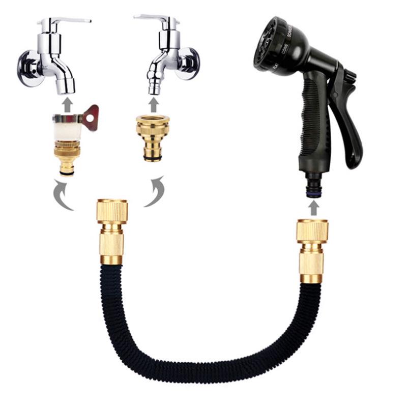 High-Pressure Retractable Garden Water Hose & Magic Spray Gun for Car Wash